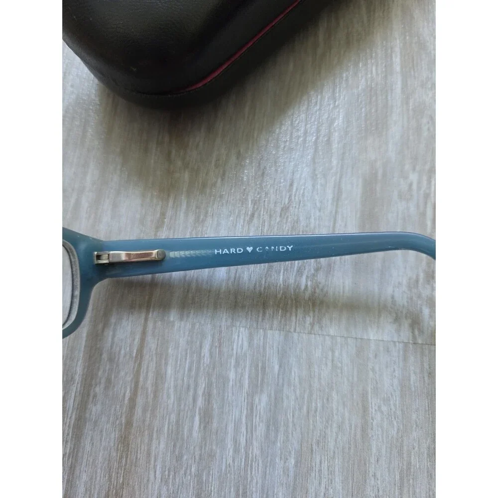 Hard Candy HC03 Black Blue Rectangular Eyeglass Frames 53-16-135 w Case GUC